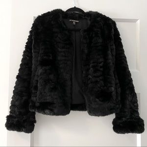 Zara faux fur cropped jacket.